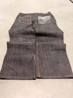 Vintage Rocawear Baggy Wide Leg Denim Jeans Size 40 Embroidered Pocket